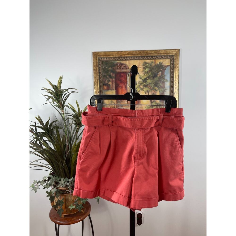 Loft Pleated Shorts Womens 8 Terracotta Pink Paperbag Waist Modern Academia